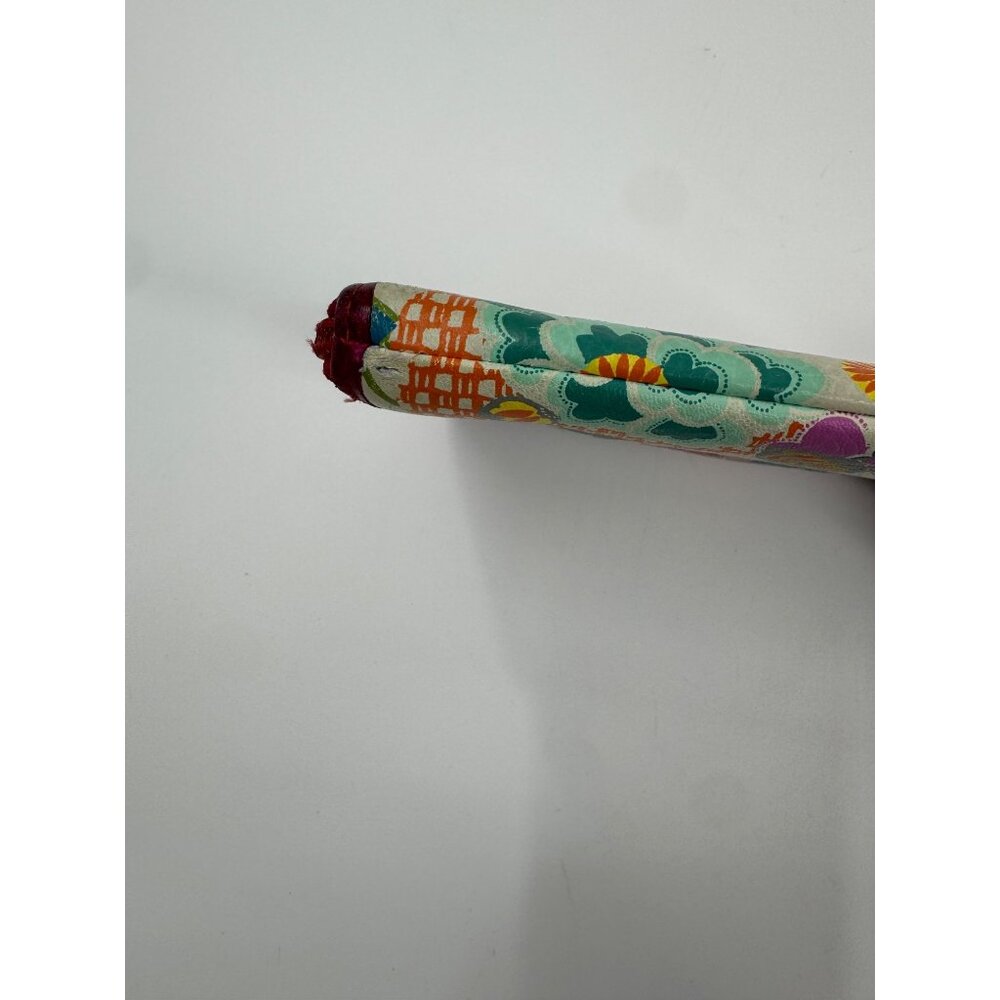 Fossil Floral Print Wristlet Wallet With Red Strap & Zipper Closure - Picture 5 of 13